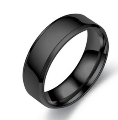 Men's 8MM Black Stainless Steel Spinner Ring Sizes to 15 Ring