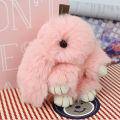 Cute Pluff Bunny Keychain Women Fur Pom Pom Angel Rabbit Key Ring Hare Plush Dolls Toy Girls Bag Car Key Pendant Kids Xmas Gift. 