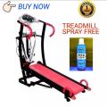 6 Way Manual Treadmill - Red and Black.