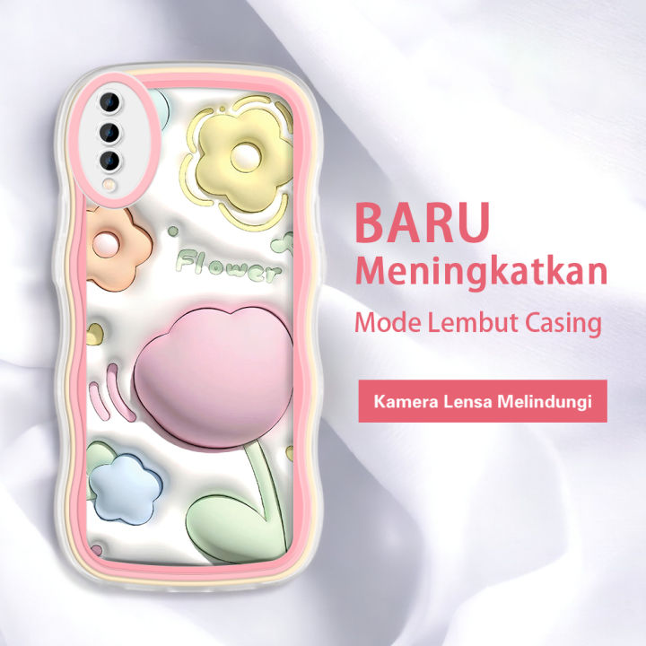 FELMYST Case For Vivo S1 Hot Ins Cartoon Cute Colorful Flowers Tulip Mobile Phone Casing Shockproof Soft Back Cover for Girl