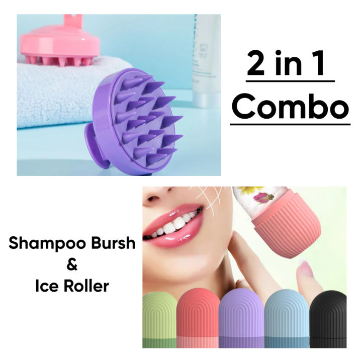 Shampoo brush & Ice roller 2 in 1 (combo)