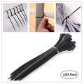 12 Inch (Pack of 100) Black Nylon Zip Wire Wrap Heavy Duty Self Locking Plastic Cable Ties. 