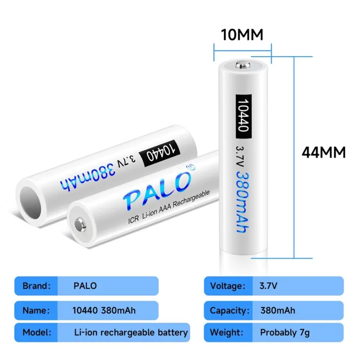 PALO%203.7V%2010440%20Rechargeable%20Li-Ion%20Battery%2010440%20AAA%20Lithium%20ion%20Batteries%20for%20Flashlight%20Mini%20Speaker%20Megaphone%20lights%20-%20Image%202