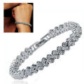 Rhinestone Bracelet Silver Fashion Roman Style Fashion Crystal Zircon Bracelets Cubic Zirconia Classic Tennis Bracelet for Gifts Women Jewelry Gifts. 