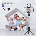 Andoer F3 Smartphone Video Kit Phone Video Rig with Rechargeable LED Video Light + Mini Microphone + Stretchable Selfie Stick Tripod-black. 
