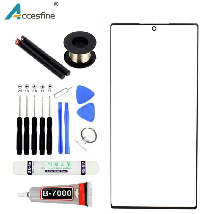 Accesfine Screen Front Glass With OCA Repair Kits For Samsung Galaxy S23 Ultra S22 Ultra 5G LCD Touch Panel Replacement