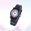 Kids 3D Watch Cartoon Waterproof Wrist Watch Creative Quartz Watch Kids Accessories Black. 