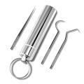 Portable Toothpicks Stainless Steel Tooth Pick Sticks Pocket Toothpick with Holder for Teeth Cleaning & Teeth Care 3 Types. 