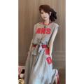 2023New Summer Clothes Matching a Set of Slightly Fat Hong Kong Style High-Grade Suit Skirt Lively Youthful-Looking Two-Piece Set Summer.