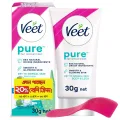 Veet 30gm Dry to Normal Skin Hair Removal Cream for Body & Legs, Freshest Smell with Grape Seed Oil Leaves Skin Feeling Smooth, Moisturized & Visibly Glowing, Dermatologically Tested.