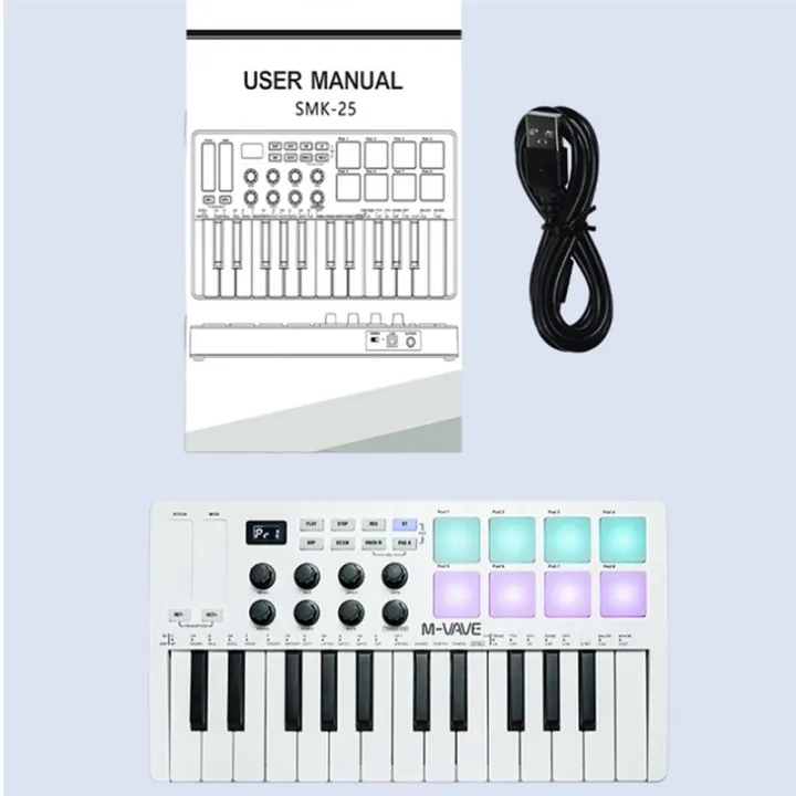 25-Key%20MIDI%20Keyboard%20Controller%20Intelligent%20Portable%20Composition%20Drum%20Pad%20Electronic%20Music%20Flute%20Controller%20Suitable,%20Fine%20Workmanship%20-%20Image%204