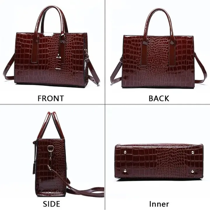 Crocodile%20Print%20Women%20Handbags%20Purse%20Tote%20Bags%20Adjustable%20Strap%20Top%20Handle%20Bag%20Large%20Capacity%20Crossbody%20Bags%20Work%20Travel%20Gift%20-%20Image%204