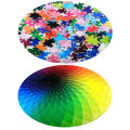 GU 1000 pcs/set Colorful Rainbow Round Geometrical Photo Puzzle Adult Kids DIY Educational Reduce Stress Toy Jigsaw Puzzle Paper.