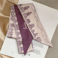 Retro French Bow Tie Hair Oil Painting Silk Scarf Hair Band Female Tie Scarf Long Ribbon Korean Style All-Match Spring and Autumn. 