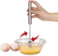 Semi Automatic Handle Coffee Milk Egg Beater Whisk Frother Mixer/ Kitchen Hand Blender/Versatile Egg Beater/Hand Mixer - Stainless Steel. 