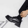 Male Leather Shoes Men 2023 New Chunky Platform Retro Work Shoes Spring Autumn Derby Shoes Highstreet Low Top Man Casual Flats BunnyGarden. 