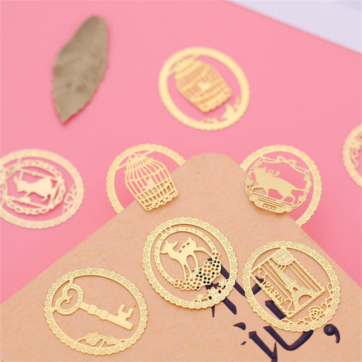 Durable Material Bookmark Six Varieties Fashionable Style Cartoon Design Birdcage Bookmark Mini Size Creative Pattern Page Clips for Student Gift Reading Accessory Stationery Item Literary Enthusiast Educational Tool