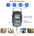 Electronic Portable Weight LCD Digital Scale 50 kg Capacity With Hanging Hook, Accuracy 5g/10g, Hanging Digital Weight Machine for Luggage, Cylinders, Fishing Hunting & Any Others Household Item (BLACK COLOR BODY AND BLUE DISPLAY). 
