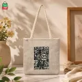 Tag Lifestyle Eco Friendly Fashionable Jute Tote Bag Shopping Bag/College/University Bag, Tote Bag, Jute Bag with Zipper. 