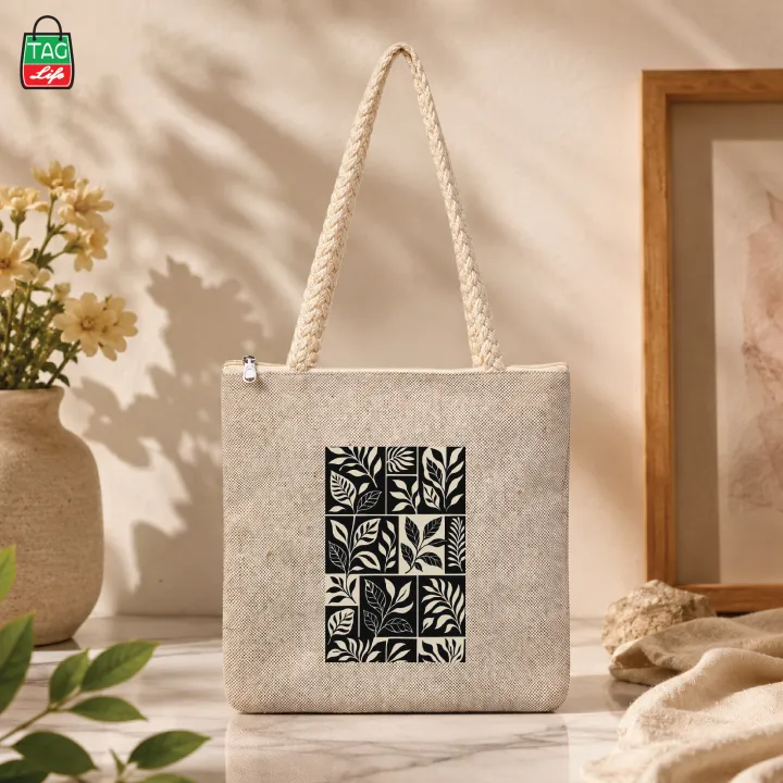Tag%20Lifestyle%20Eco%20Friendly%20Fashionable%20Jute%20Tote%20Bag%20Shopping%20Bag/College/University%20Bag,%20Tote%20Bag,%20Jute%20Bag%20with%20Zipper%20-%20Image%203