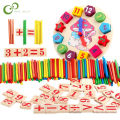Colorful Bamboo Counting Sticks Clock Toy Mathematics Montessori Teaching Aids Counting Rod Kids Preschool Math Learning Toy GYH Luhuai CVC.