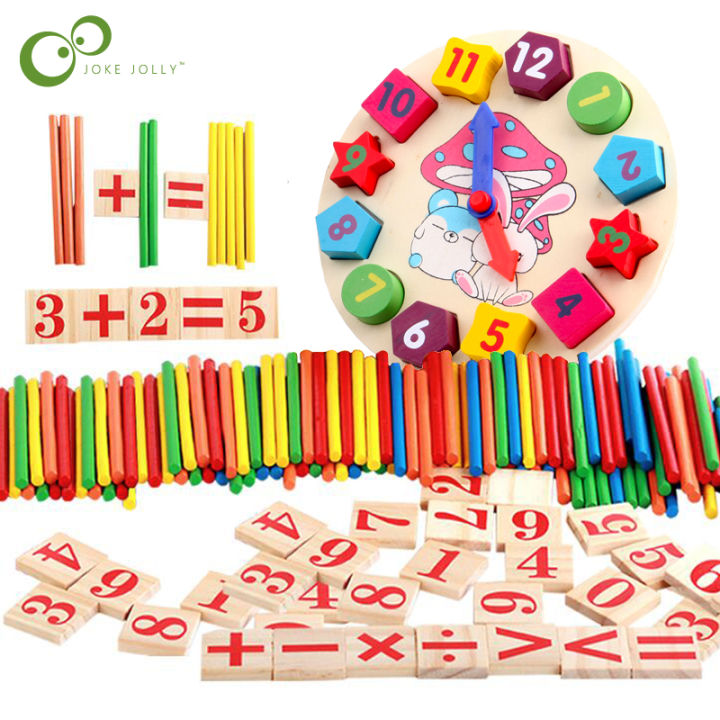 Colorful Bamboo Counting Sticks Clock Toy Mathematics Montessori Teaching Aids Counting Rod Kids Preschool Math Learning Toy GYH Luhuai CVC