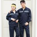 Reflective Stripe Overalls Suit Men's Jacket Pants Spring and Autumn Sanitation Building Auto Repair Factory Labor Protection Clothing Customization. 