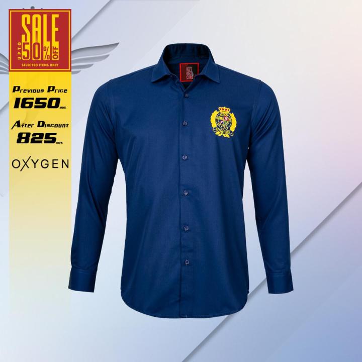 Oxygen Mens Navy Color Slim Fit Cotton Full Sleeve Casual Shirt -Katua ...