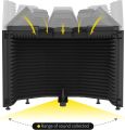 Microphone Isolation Shield with High Density Absorbent Foam to Filter Vocal 5 Foldable Soundproof Cover for Any Condenser Microphone.