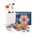 180pcs Wooden 3D Jigsaw Puzzle Tangram Montessori Educational Learning Toys Gifts Geometric Shape Puzzles Toy for Children Gifts. 