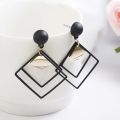 Korean Geometric Earrings for Women, Jewelry Long Matte Pendant Ear Rings for Girl, Elegant Earrings Female for Party, Dating, Weddings, Ceremony, Birthday Gift.