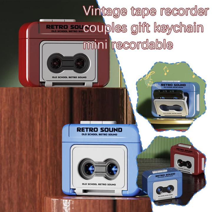 Mini Retro Recorder Keychain Can Record And Play Music Fun Music Box Pendant Personalized Couple Gift For Girlfriend O0X1