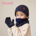Kids Hat Scarf Gloves Set Cozy 3-piece Kids Winter Hat Scarf Gloves Set Warm Windproof Unisex Children Beanie Gloves Neck Warmer Set Girls Boys Beanie Scarf Set. 