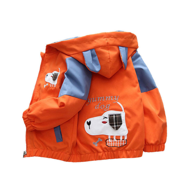 【Free Returns】 Boys' and Girls' Coat Spring and Autumn Fashionable Children's Clothing Hooded Top Baby Stylish Girl Cartoon Jacket Spring and Autumn Clothes