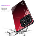 Quiberk for Honor X6b 4G Tempered Glass Hard Case Gradient Color Back + Soft Frame Shockproof Phone Cover. 