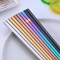 2pcs Chopsticks Non-Slip Chinese Stainless Steel Reusable Metal Chopstick for Sushi Hashi Food Sticks Tableware Kitchen Tool. 