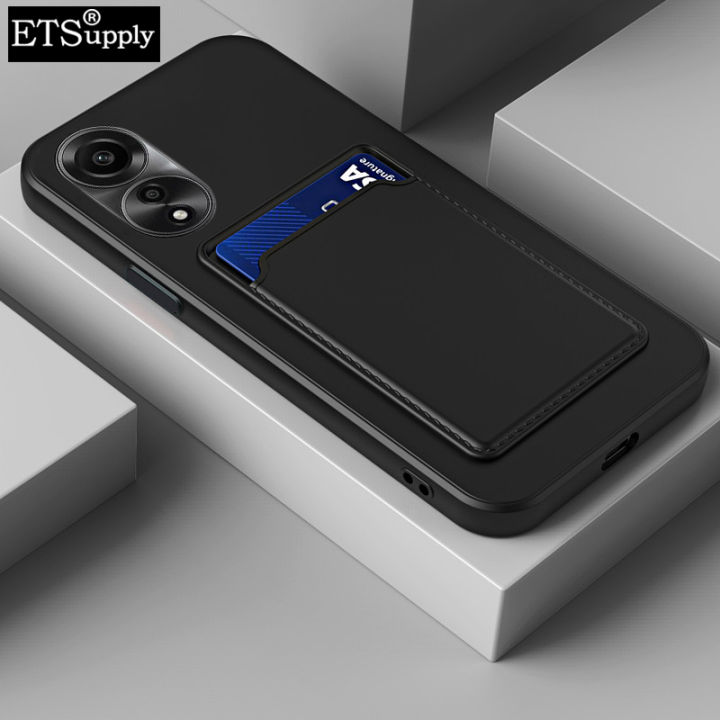 Phone case OPPO A38 cover Card Slot Lens Cover Soft Silicone Shockproof for OPPO A38 Casing HP