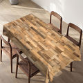 Cloth ginseng custom imitation three-dimensional wood strip printing tablecloth, waterproof and wear-resistant desk, dining tablecloth.