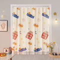 Bedroom Curtain with Rod Cover Punch-Free Installation Small Window Simple Bay Window Shading Cloth Rental ins Short Style.