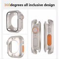 Screen Protector Cover for Apple Watch 44mm 45mm 40mm 41mm Hard PC Front Rear Bumper Case for iwatch 9 8 7 6 5 4 Change To Ultra. 