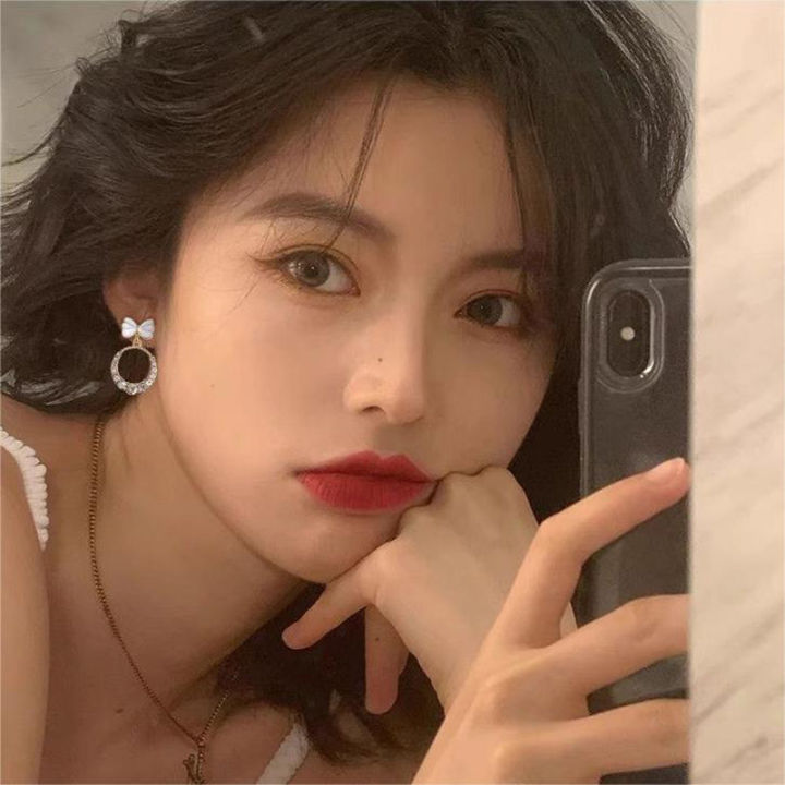 1Pair%20Korean%20Style%20Simple%20Hoop%20Bowknot%20Rhinestone%20Earrings%20Fashion%20Temperament%20All-match%20Earrings%20For%20Women%20Party%20Jewelry%20Gift%20-%20Image%203