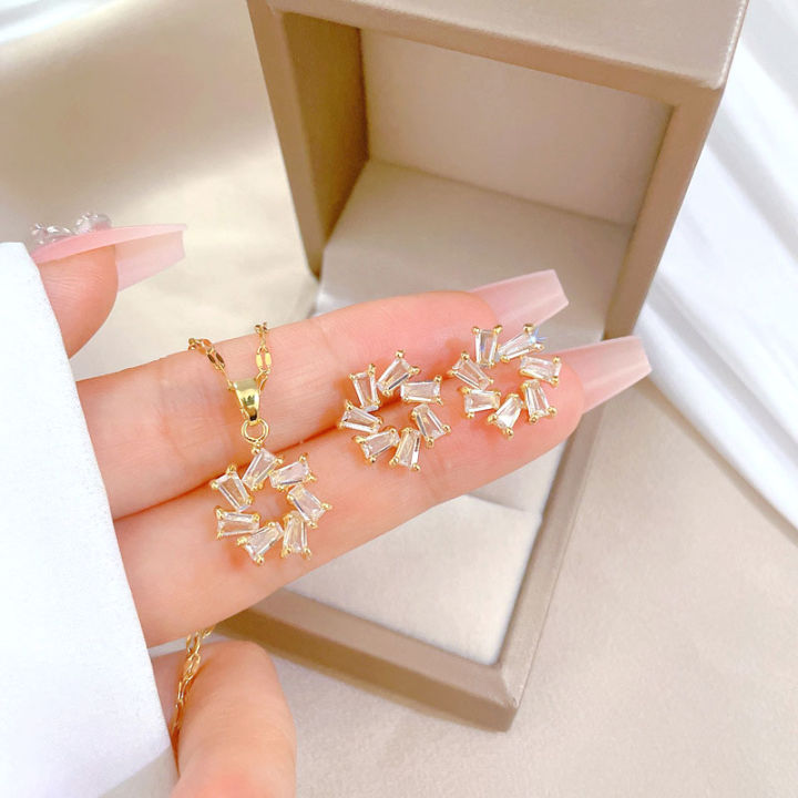 Fashion%20Jewelry%20Set%20Women%20Stainless%20Steel%2018k%20Gold%20Zircon%20Clover%20Butterfly%20Heart%20Pendant%20Necklace%20And%20Earrings%20Set%20For%20Gift%20-%20Image%206