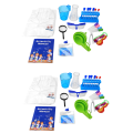 2X Kids Science Kit, Kids Science Experiment Kit with Lab Coat DIY Chemistry Set Scientist Costume Dress Up.