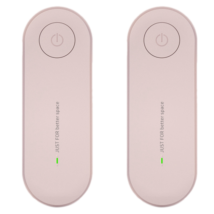 JAERBEE 2X Plug in Air Purifier for Home Cleaner Mini Air Ionizer to Remove Smoke Portable Deodorizer Air Freshener Pink EU Plug