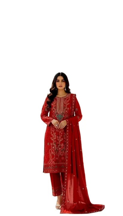 Readymade%20Georgette%20Embroidary%20Party%20Four%20Pice%20For%20Women%20-%20Image%204