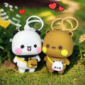 Cartoon Yier Panda Keychain Bubu Dudu Doll Anime Figure Pendant.