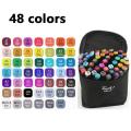 Plastics Double Head Marker Set Non-Toxic 15.4cm In Length Wholesale Double Head Oil-Based Watercolor Markers Students Cartoon.