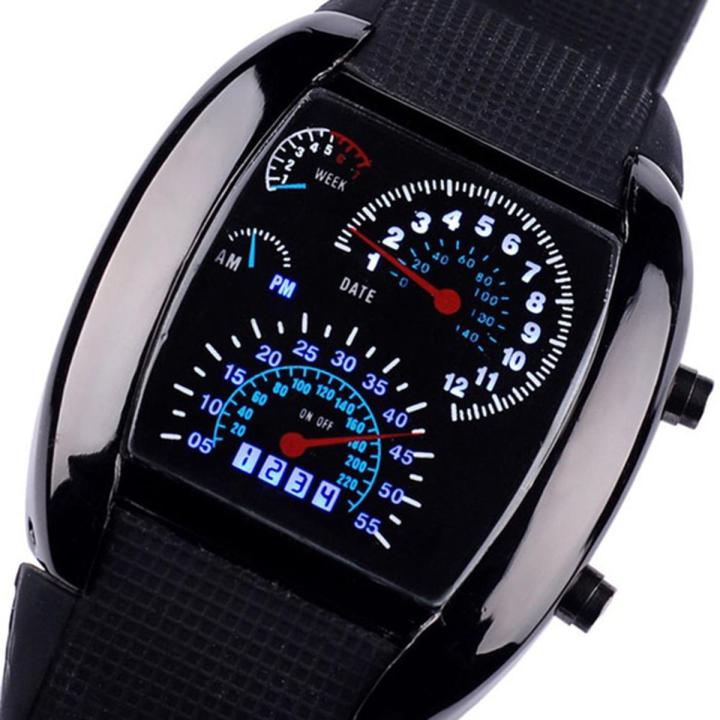 Women Men Casual LED Digital Display Silicone Band Dashboard Sports Wrist Watch Fashion watch for lovers