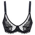 Xianqifen Minimizer Bras for Women Ultra Thin Black Lace Bralette Transparent Underwire Top BH Push Up Brassiere Girl ABCDE. 