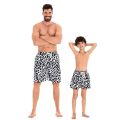 2024 Cross-border European and American parent-child swimsuit family wear new mother and daughter bikini father and son beach pants elastic waist swimsuit.